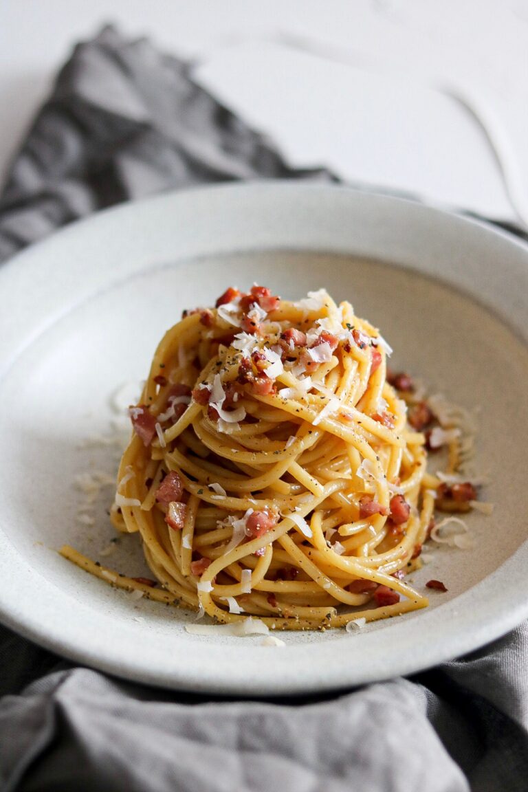 Spaghetti Carbonara ohne Sahne - Prinzessinnenschmarrn