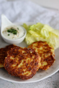 Kartoffel Käse Plätzchen mit Schinken