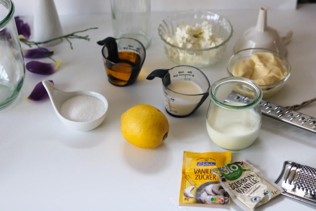 Zutaten für Käsekuchen Likör